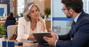Mulher madura aprendendo como investir depois dos 50
