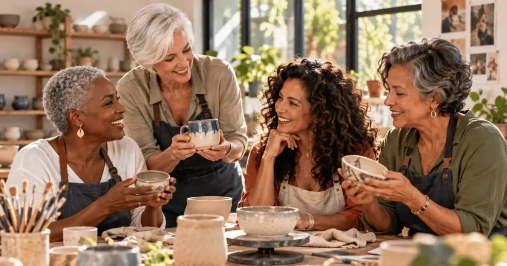 Mulheres 50+ criando novas amizades depois dos 50