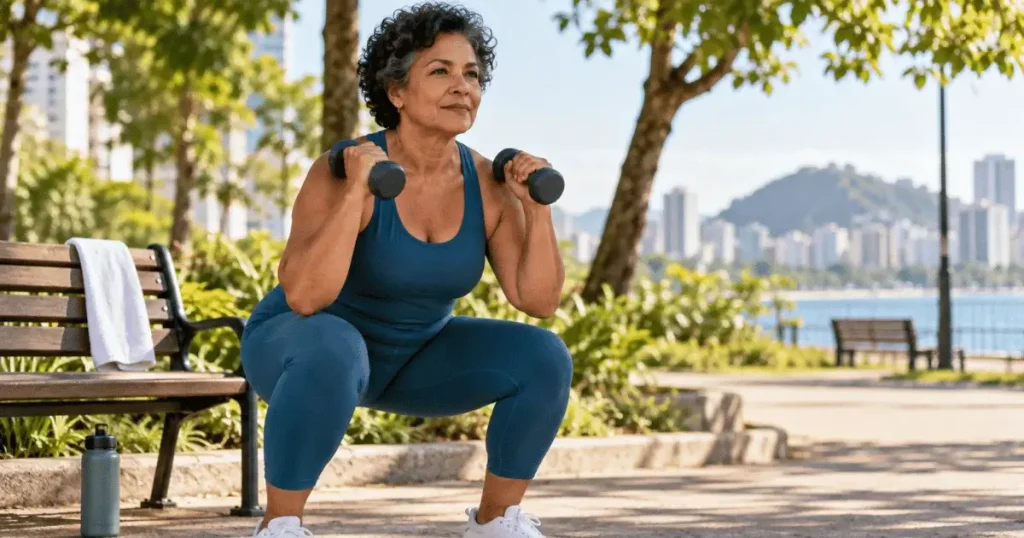 Mulher madura fazendo exercícios
depois dos 50